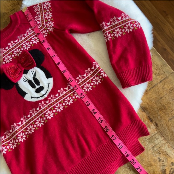 Disney Store Minnie Mouse Christmas Holiday Red Sweater Size 5/6 - Picture 2 of 15